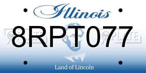 8RPT077 Illinois License Plate