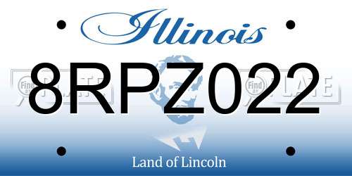 8RPZ022 Illinois License Plate
