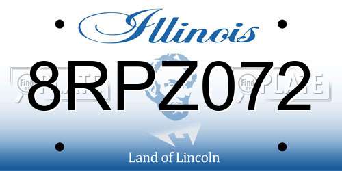 8RPZ072 Illinois License Plate