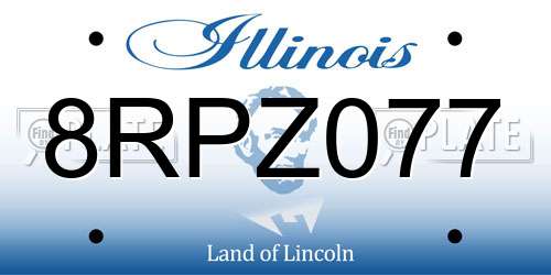 8RPZ077 Illinois License Plate
