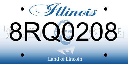 8RQ0208 Illinois License Plate