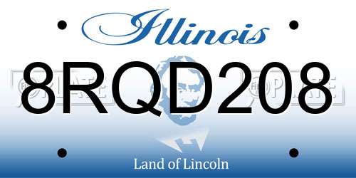 8RQD208 Illinois License Plate