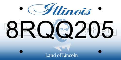 8RQQ205 Illinois License Plate