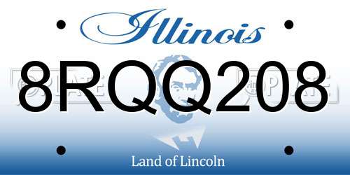8RQQ208 Illinois License Plate