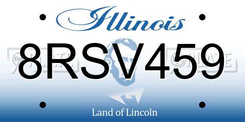 8RSV459 Illinois License Plate
