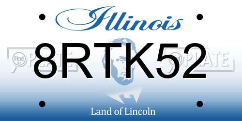 8RTK52 Illinois License Plate