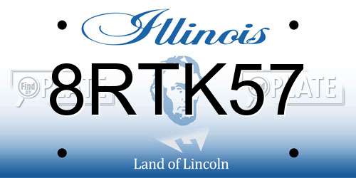 8RTK57 Illinois License Plate