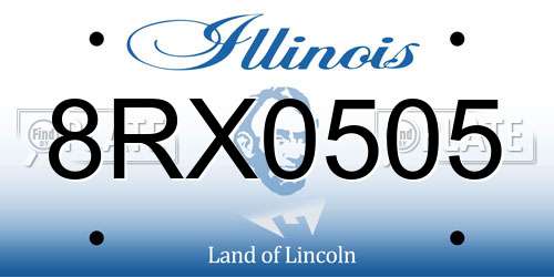 8RX0505 Illinois License Plate