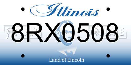 8RX0508 Illinois License Plate