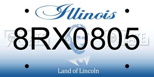 8RX0805 Illinois License Plate