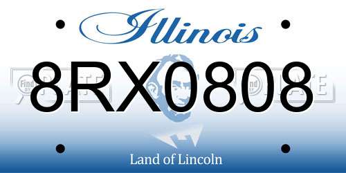 8RX0808 Illinois License Plate