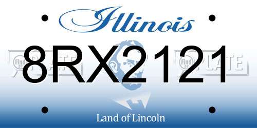 8RX2121 Illinois License Plate
