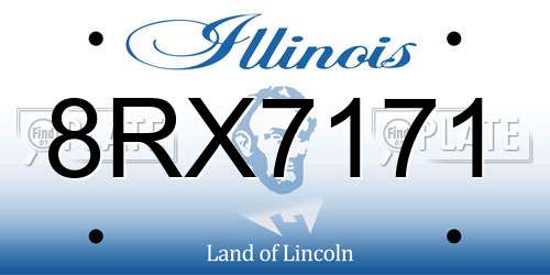 8RX7171 Illinois License Plate