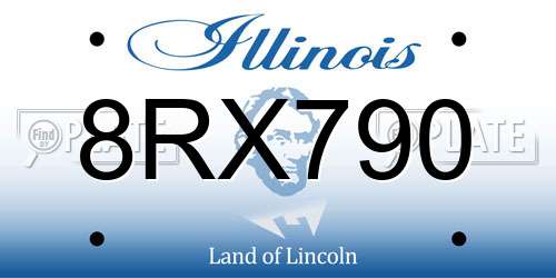 8RX790 Illinois License Plate