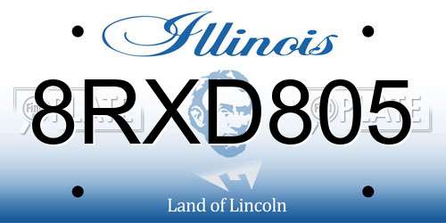 8RXD805 Illinois License Plate