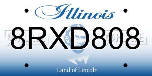 8RXD808 Illinois License Plate