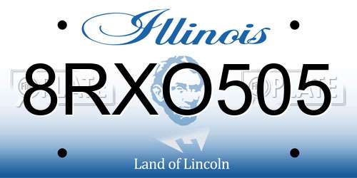 8RXO505 Illinois License Plate