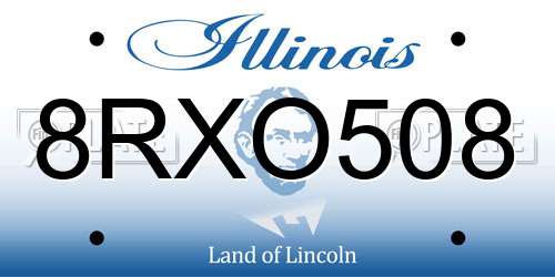 8RXO508 Illinois License Plate