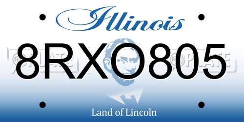8RXO805 Illinois License Plate
