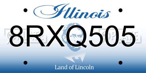 8RXQ505 Illinois License Plate