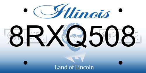 8RXQ508 Illinois License Plate