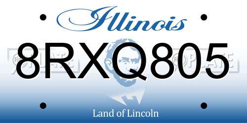 8RXQ805 Illinois License Plate