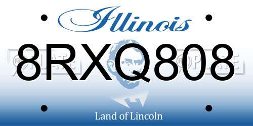 8RXQ808 Illinois License Plate