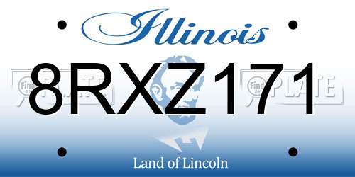 8RXZ171 Illinois License Plate