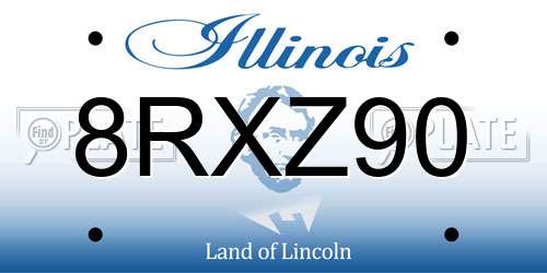 8RXZ90 Illinois License Plate