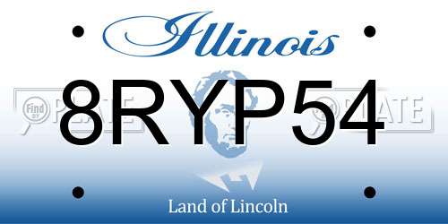 8RYP54 Illinois License Plate