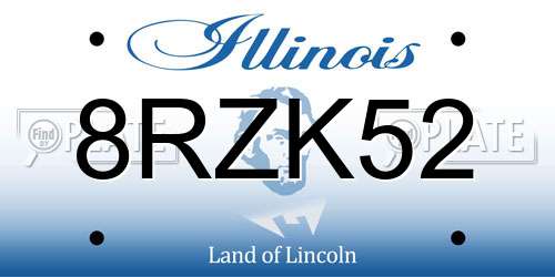 8RZK52 Illinois License Plate