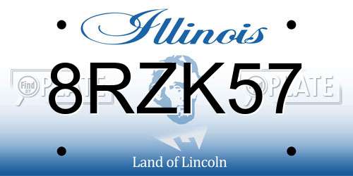 8RZK57 Illinois License Plate