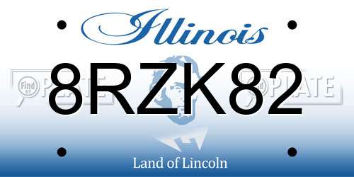 8RZK82 Illinois License Plate