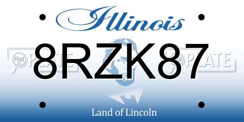 8RZK87 Illinois License Plate