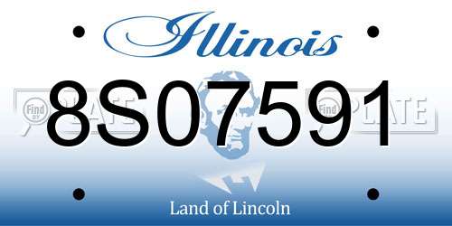 8S07591 Illinois License Plate