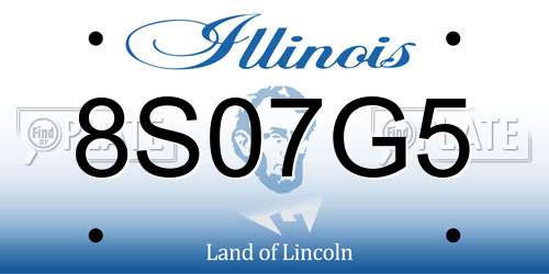 8S07G5 Illinois License Plate