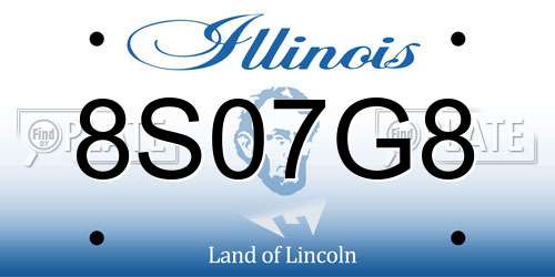 8S07G8 Illinois License Plate