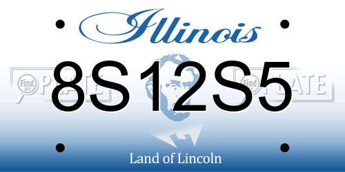 8S12S5 Illinois License Plate