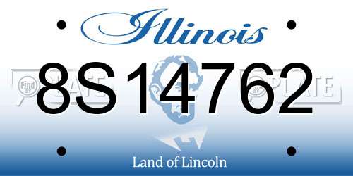 8S14762 Illinois License Plate