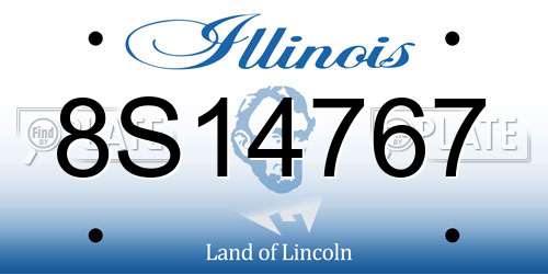 8S14767 Illinois License Plate