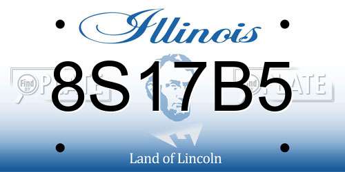 8S17B5 Illinois License Plate