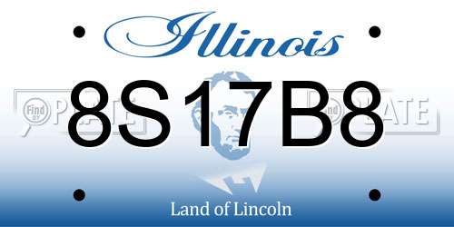 8S17B8 Illinois License Plate