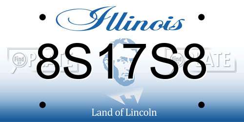 8S17S8 Illinois License Plate