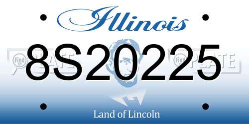 8S20225 Illinois License Plate