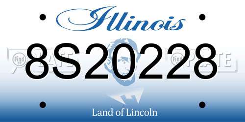 8S20228 Illinois License Plate