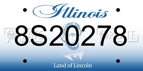 8S20278 Illinois License Plate