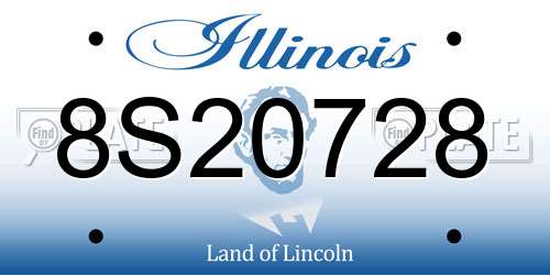 8S20728 Illinois License Plate