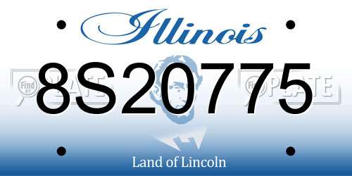 8S20775 Illinois License Plate