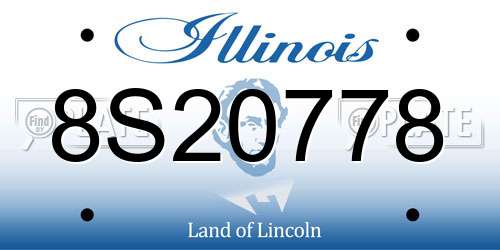 8S20778 Illinois License Plate