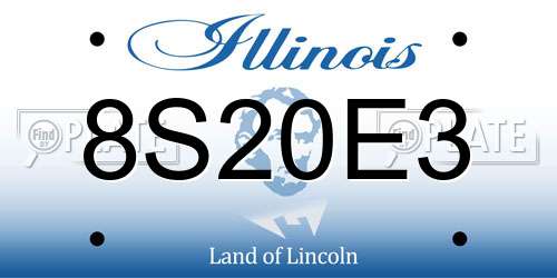 8S20E3 Illinois License Plate